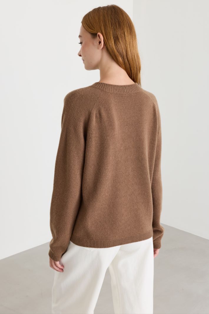 Raglan-sleeve jumper - CAMEL - Intrend - 4