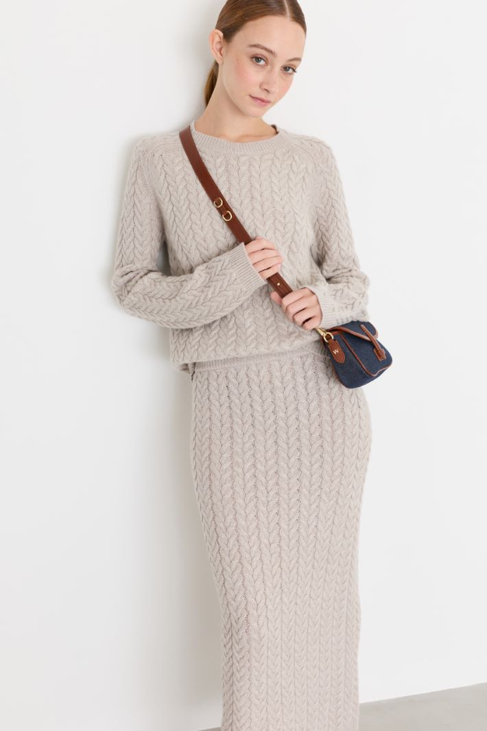Cable-knit jumper - BEIGE - Intrend - 2