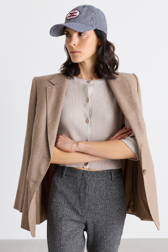 Cropped-Cardigan mit Knöpfen - ELFENBEIN - Intrend - 2