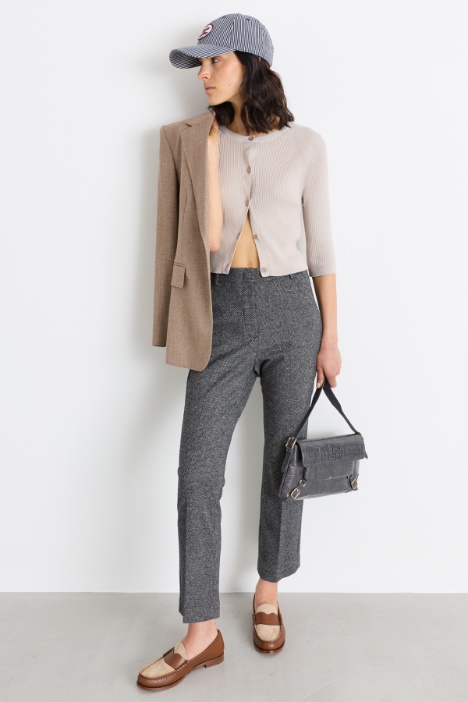 Cropped-Cardigan mit Knöpfen - Intrend
