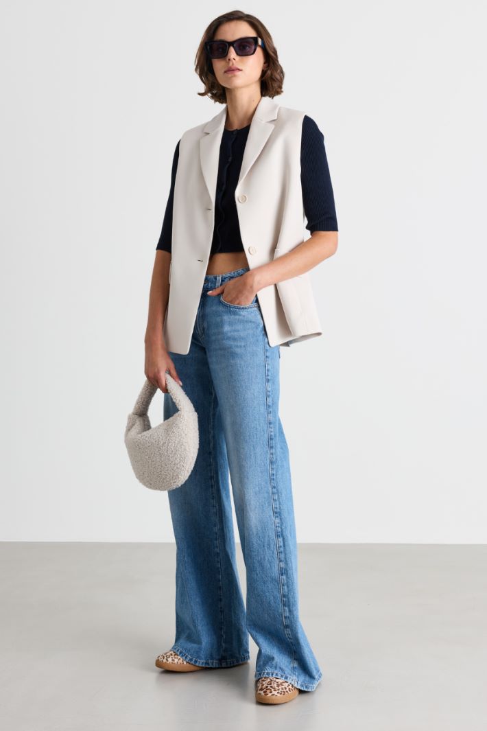 Cropped-Cardigan mit Knöpfen - BLAU - Intrend