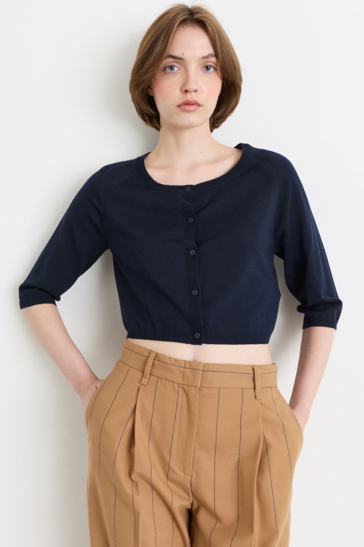 Kurzer Cardigan - BLAU - Intrend - 2