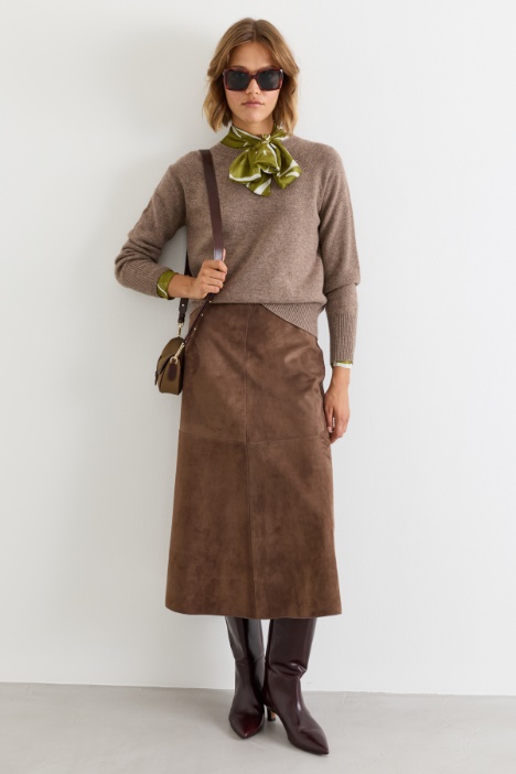Topstitched flared skirt - Intrend
