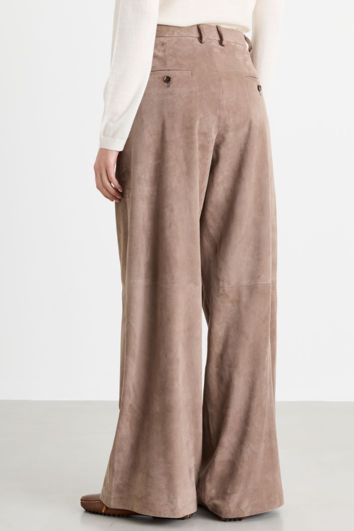 Pantalone a palazzo con doppia pinces - MARRONE - Intrend - 4