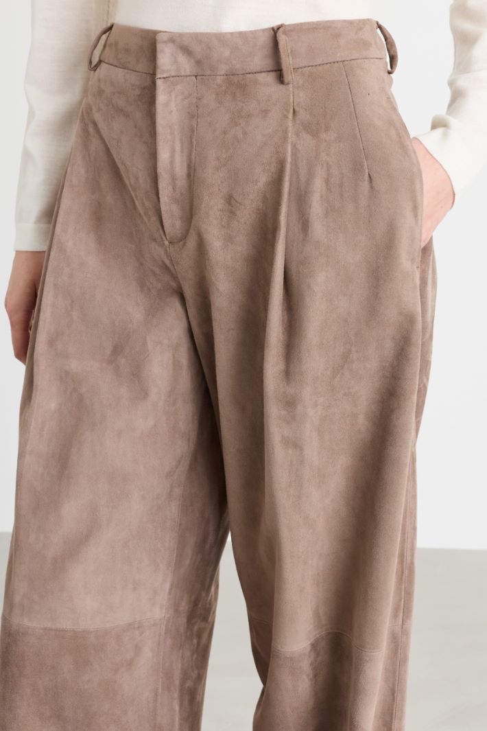 Pantalone a palazzo con doppia pinces - MARRONE - Intrend - 3