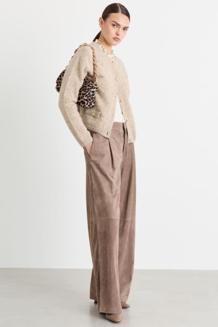 Pantalone a palazzo con doppia pinces - MARRONE - Intrend