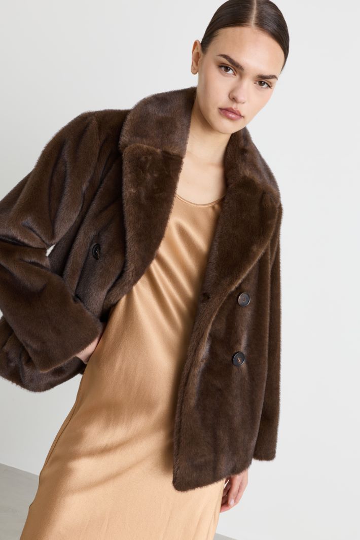 Double-breasted jacket - BROWN - Intrend - 2
