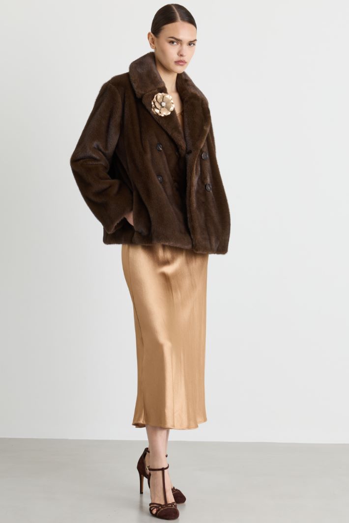 Double-breasted jacket - BROWN - Intrend