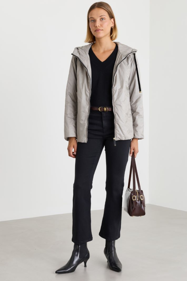 Hooded padded jacket - GREY - Intrend
