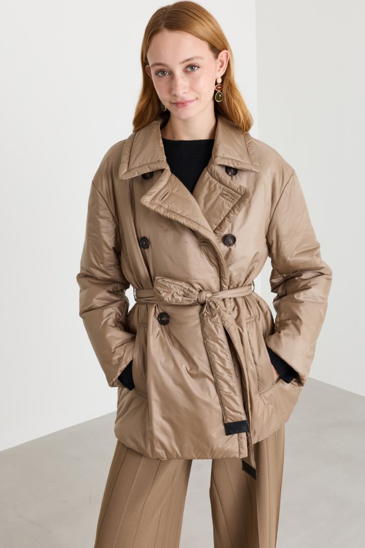 Short padded trench coat - CAMEL - Intrend - 2