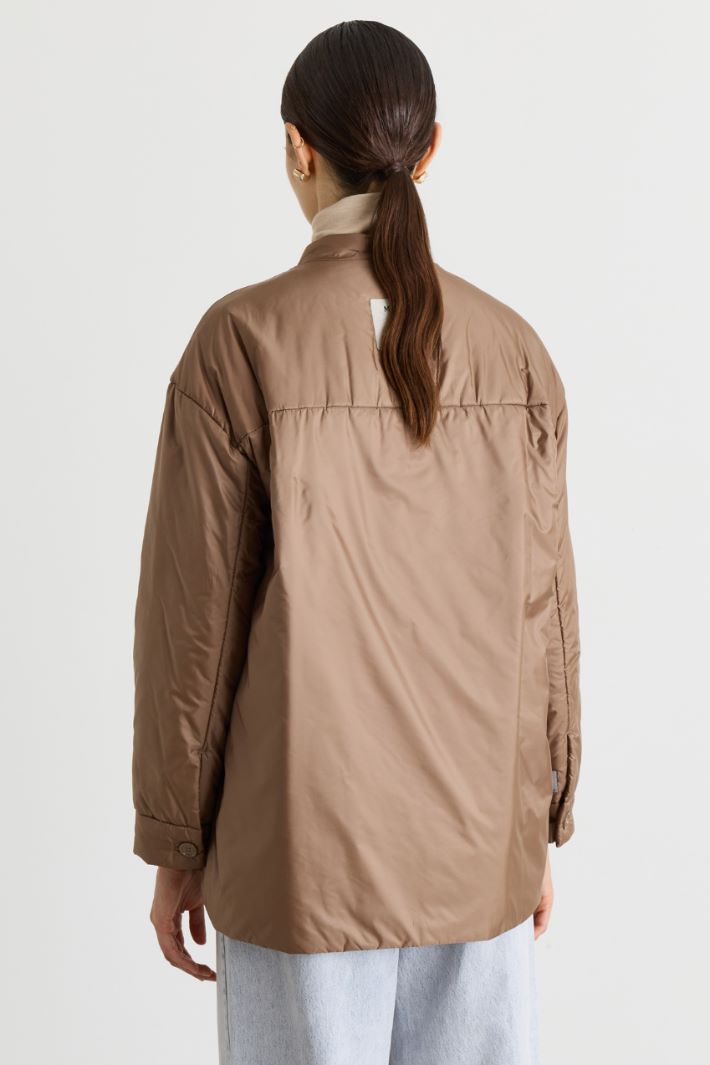 Padded water-repellent fabric jacket - CAMEL - Intrend - 4