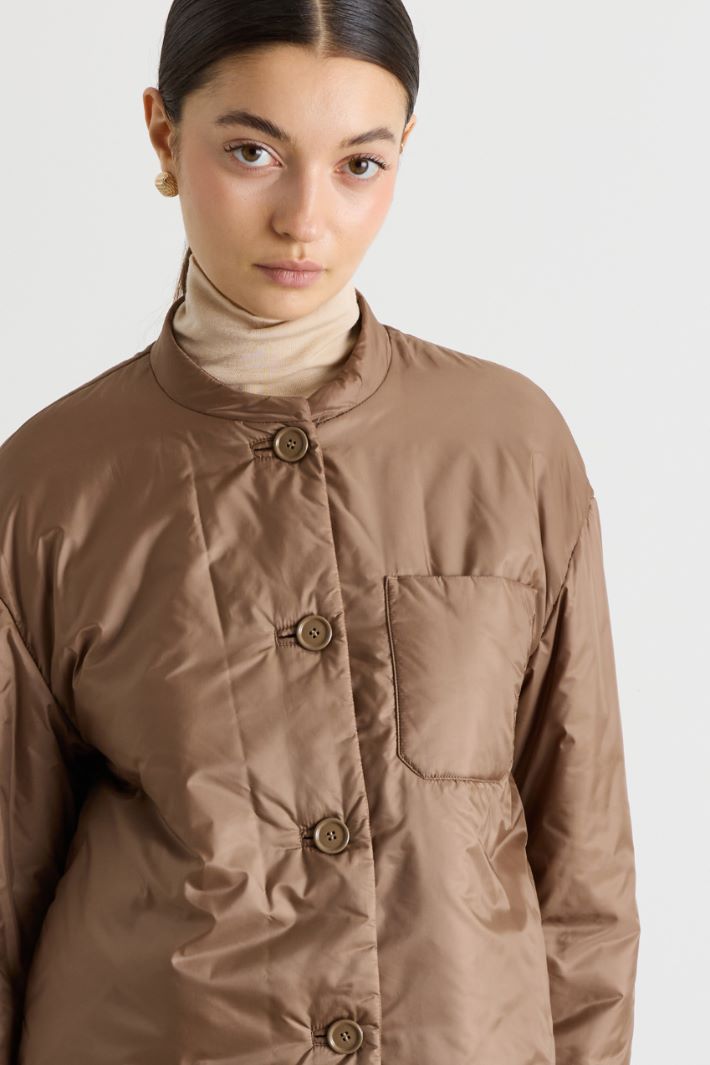 Padded water-repellent fabric jacket - CAMEL - Intrend - 3
