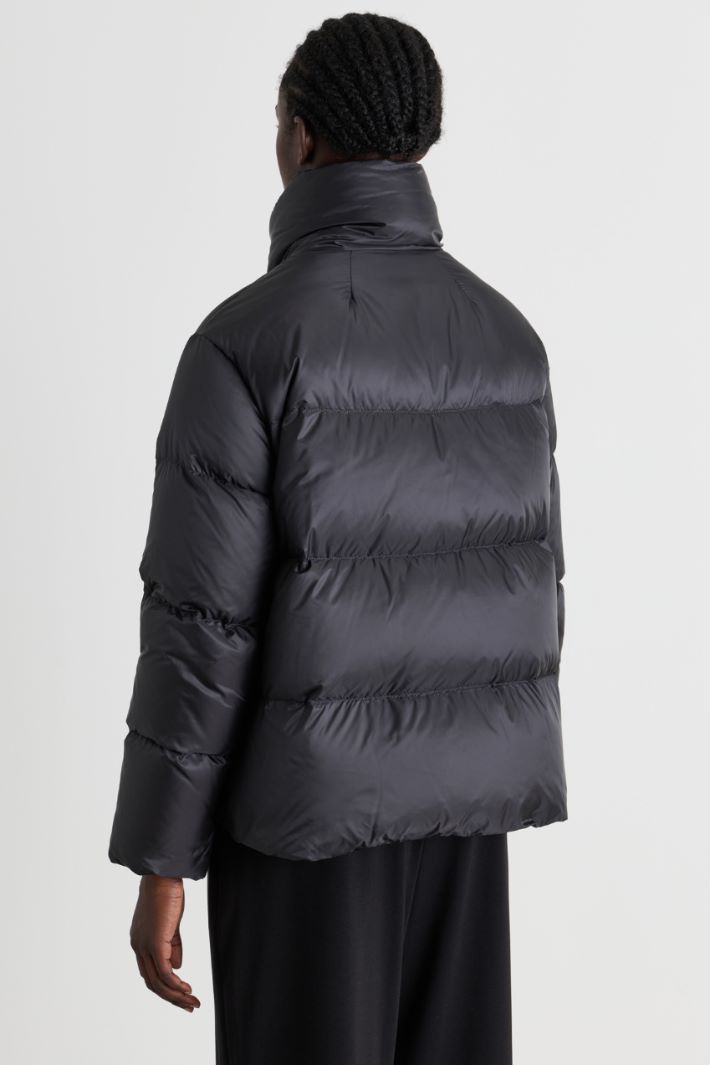 High-neck padded jacket - BLACK - Intrend - 4