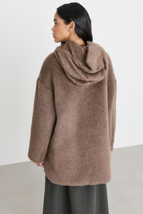 Giacca imbottita reversibile in alpaca e lana