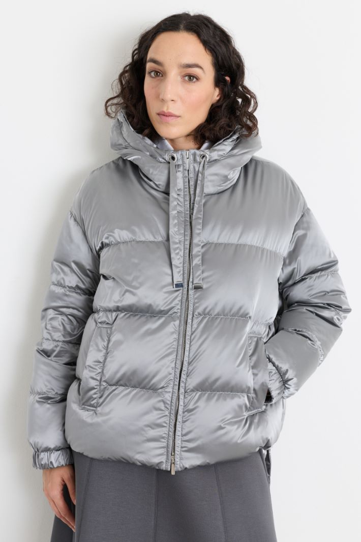 Doudoune en satin technique déperlant - GRIS - Intrend - 2