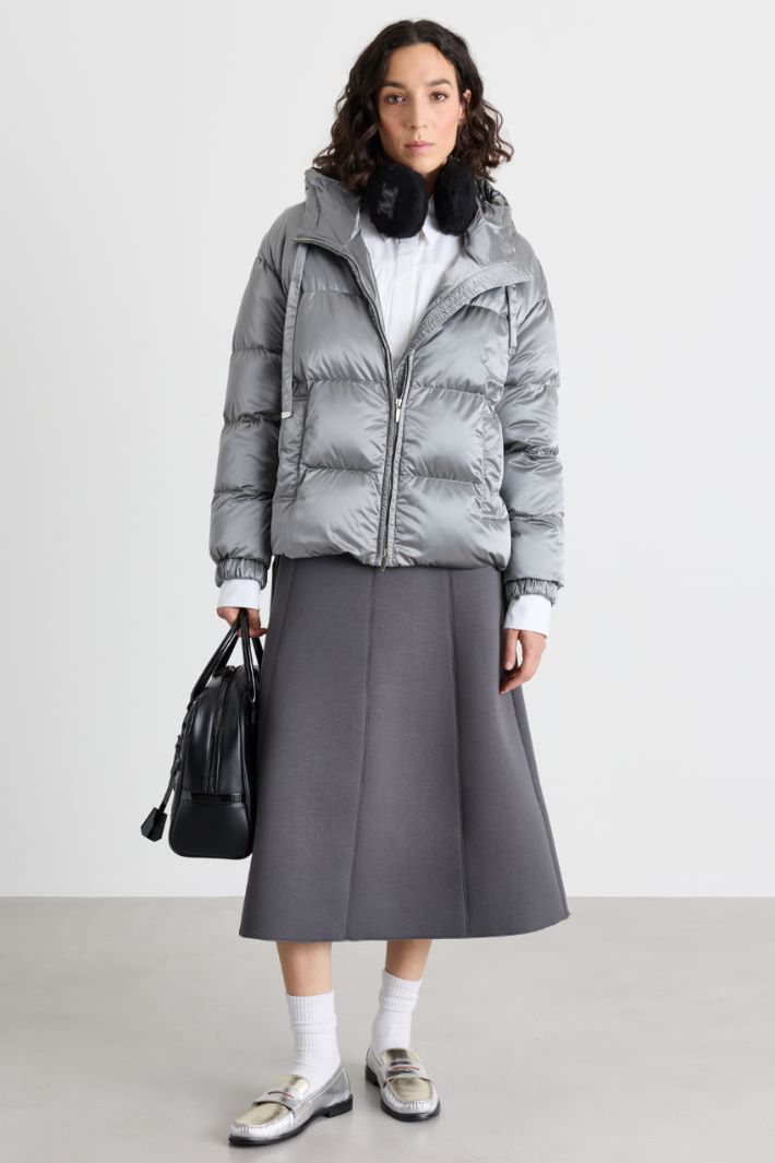 Doudoune en satin technique déperlant - GRIS - Intrend