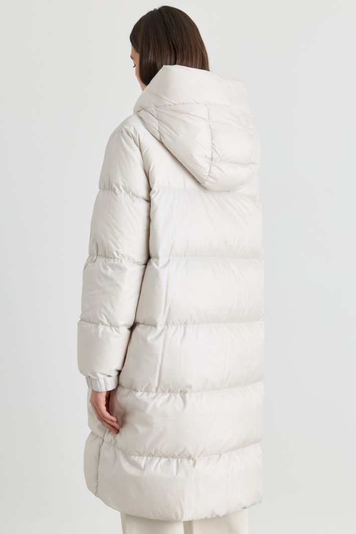Quilted water-repellent canvas down jacket - WHITE - Intrend - 4