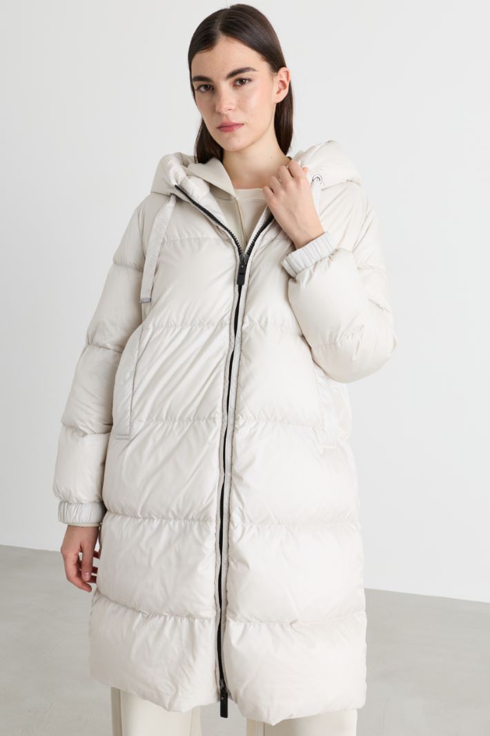 Quilted water-repellent canvas down jacket - WHITE - Intrend - 2