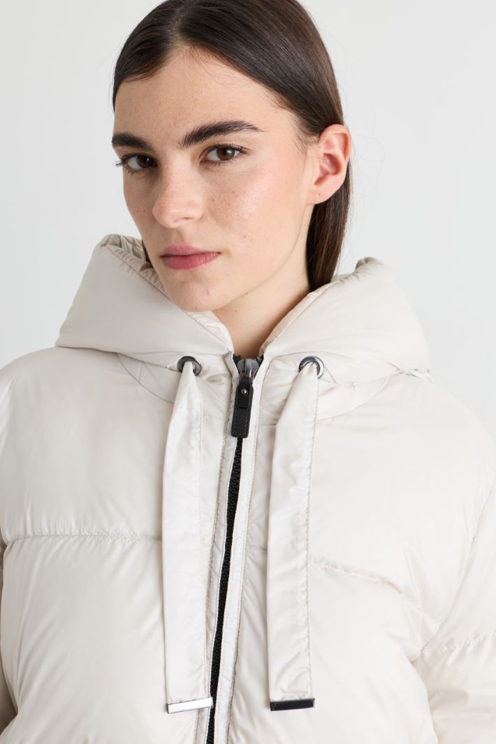 Quilted water-repellent canvas down jacket - WHITE - Intrend - 3