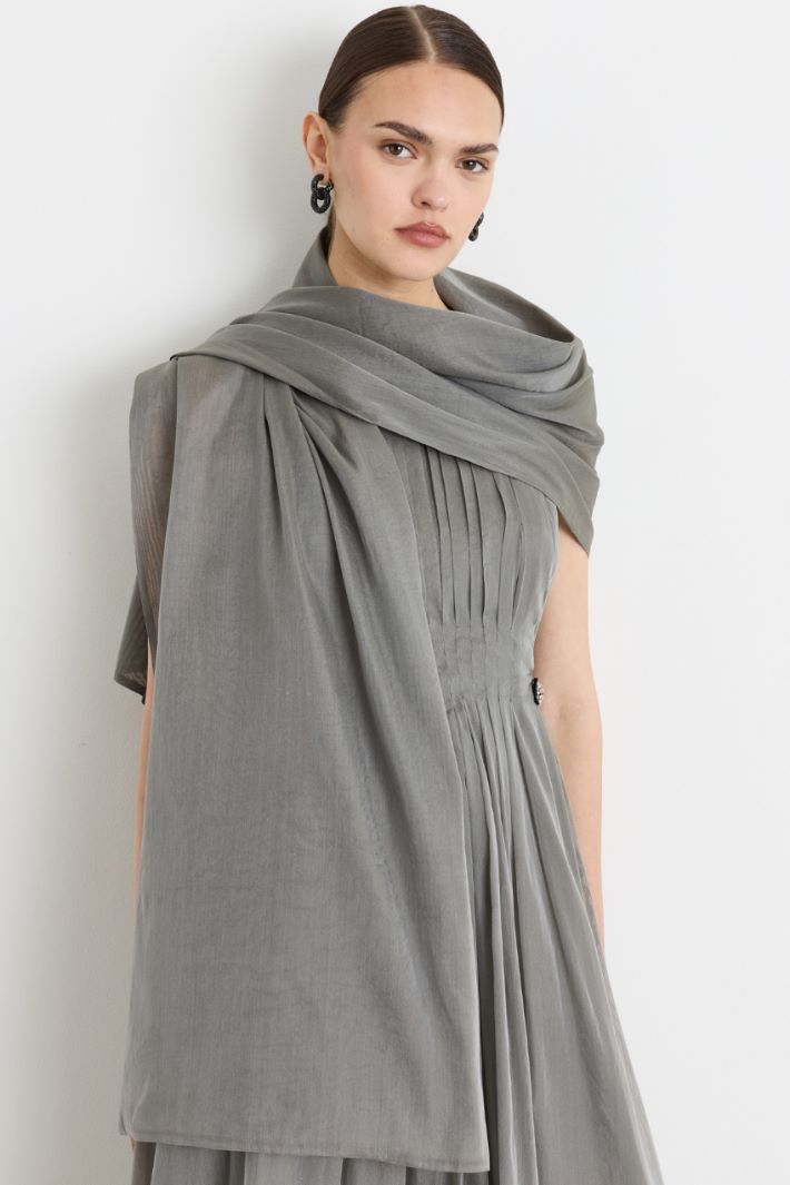 Étole en mélange de soie - GRIS - Intrend - 2