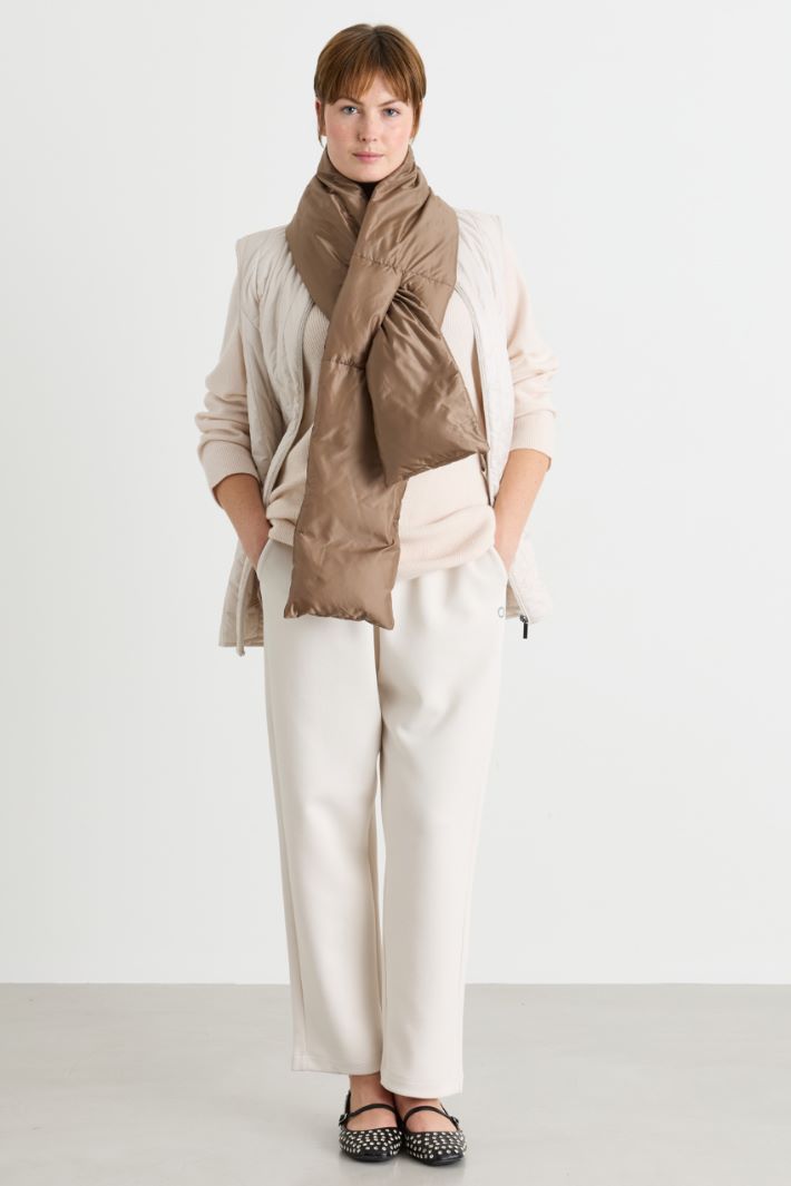 Water-repellent technical canvas scarf - CAMEL - Intrend - 2