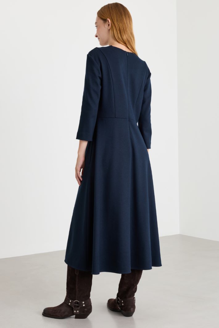 Piqué jersey dress - BLUE - Intrend - 4
