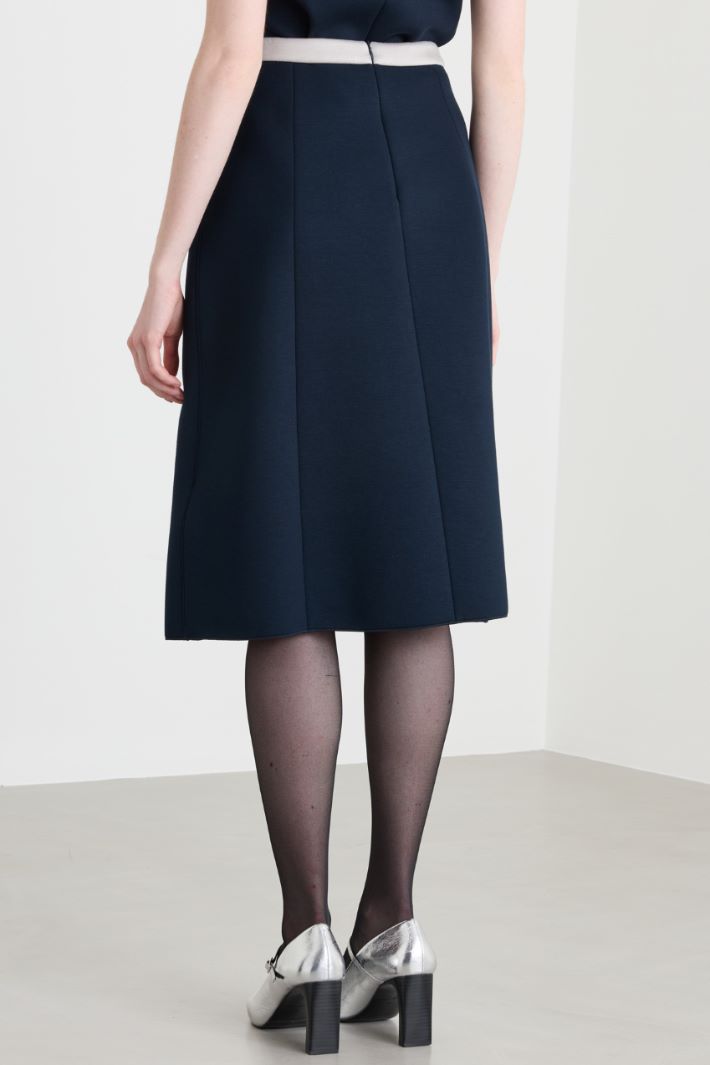 Pleated jersey skirt - BLUE - Intrend - 4