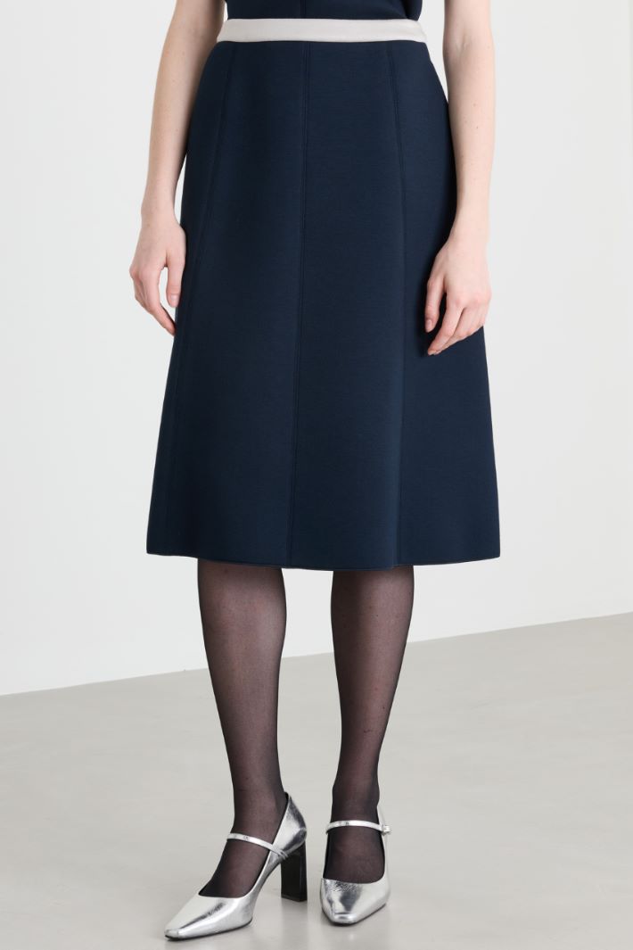 Pleated jersey skirt - BLUE - Intrend - 2