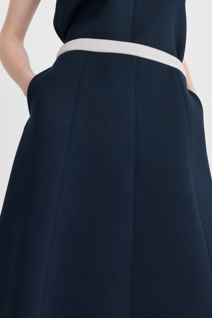 Pleated jersey skirt - BLUE - Intrend - 3