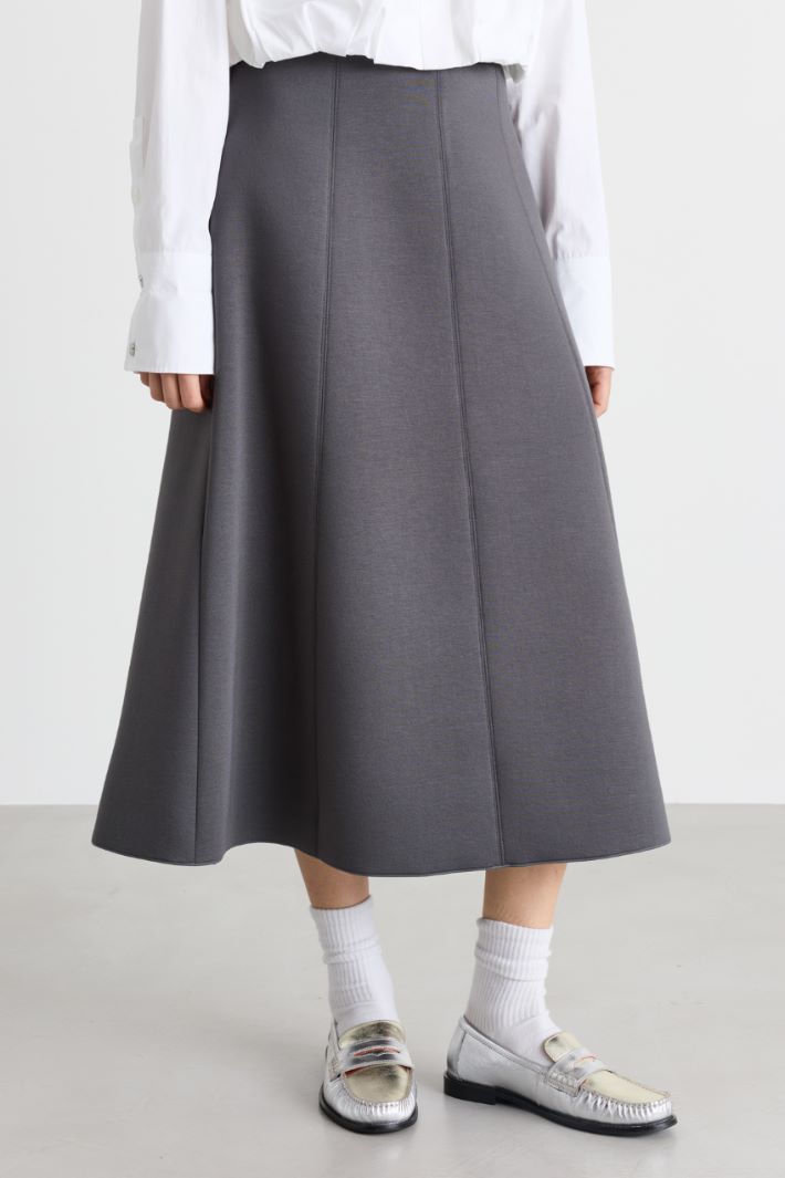 Flared jersey skirt - GREY - Intrend - 2