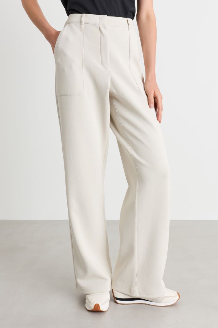 Technical jersey trousers - WHITE - Intrend - 2