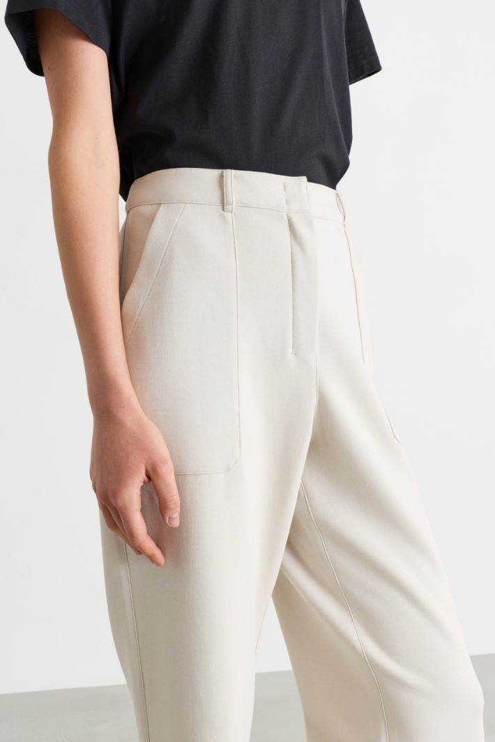 Technical jersey trousers - WHITE - Intrend - 3