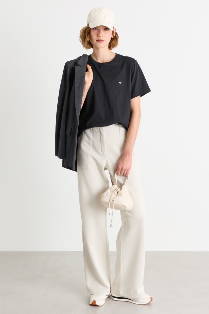Technical jersey trousers - WHITE - Intrend