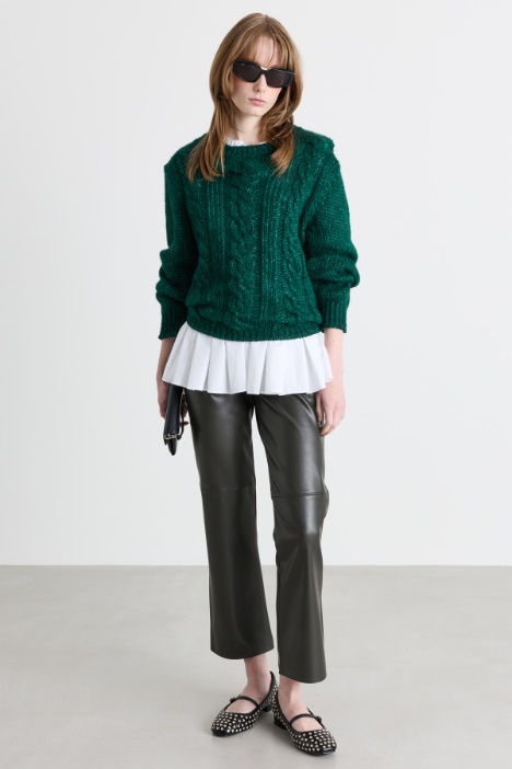 Pantalone cropped in tessuto spalmato - Intrend