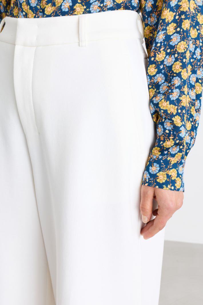 Wide-leg jersey trousers - WHITE - Intrend - 3