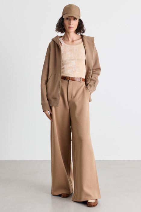 Wide-leg jersey trousers - Intrend