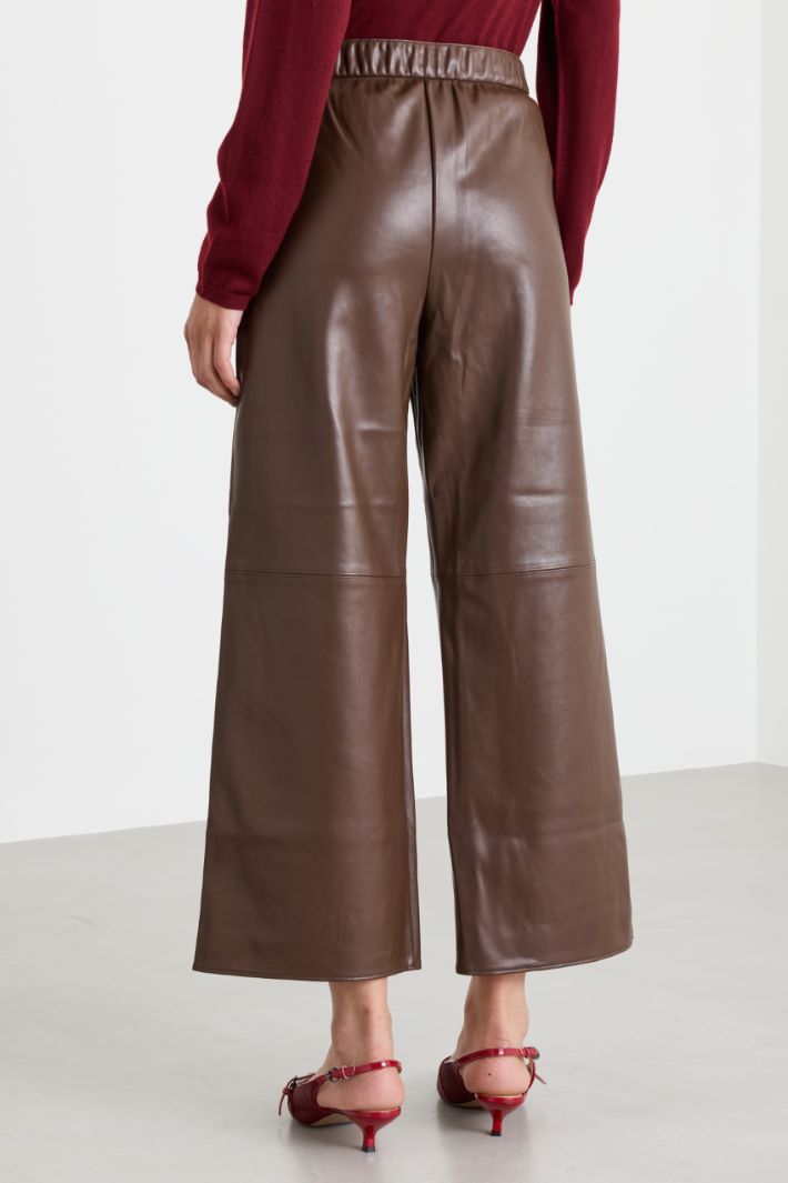 Coated fabric trousers - BROWN - Intrend - 4