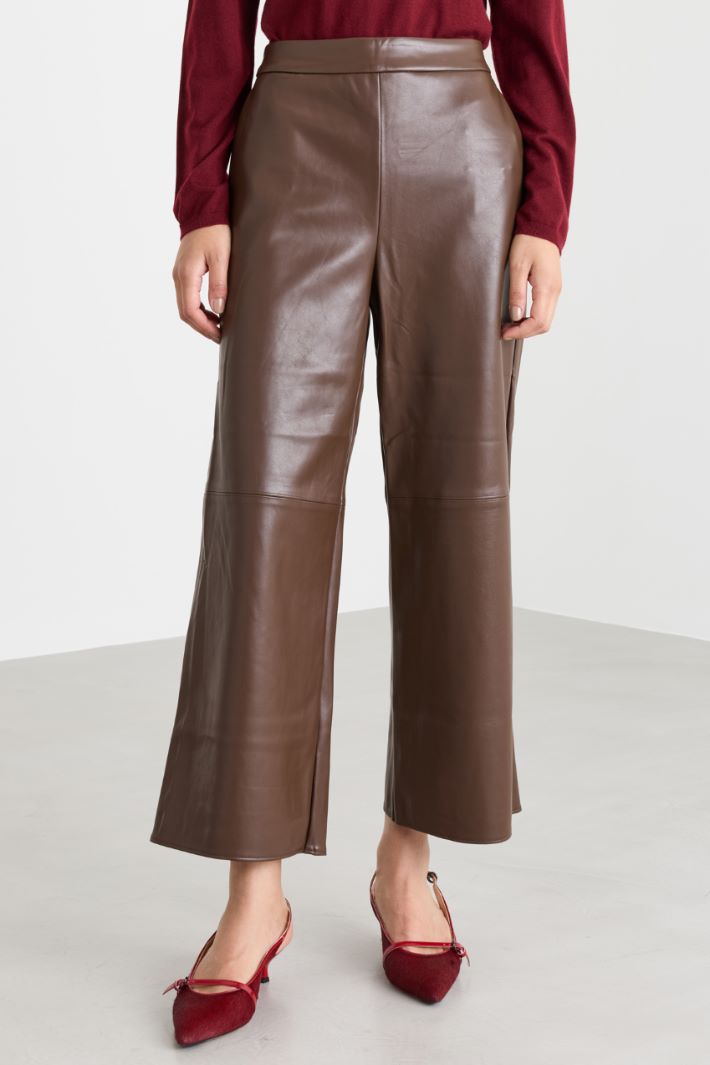Coated fabric trousers - BROWN - Intrend - 2
