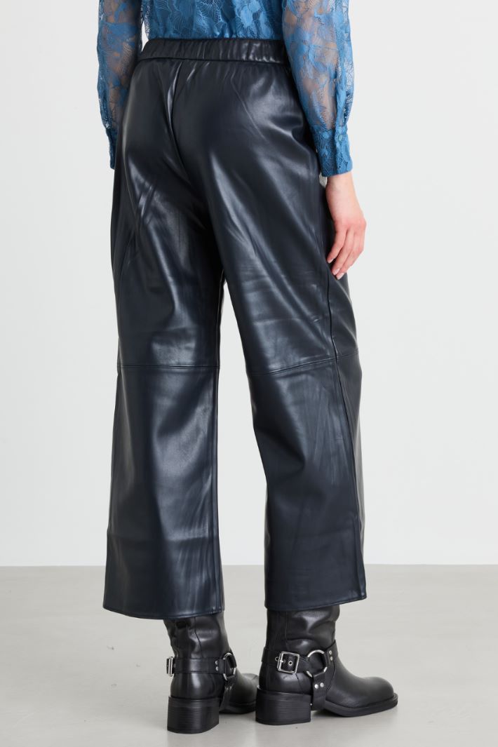 Pantalone in tessuto spalmato - NERO - Intrend - 4