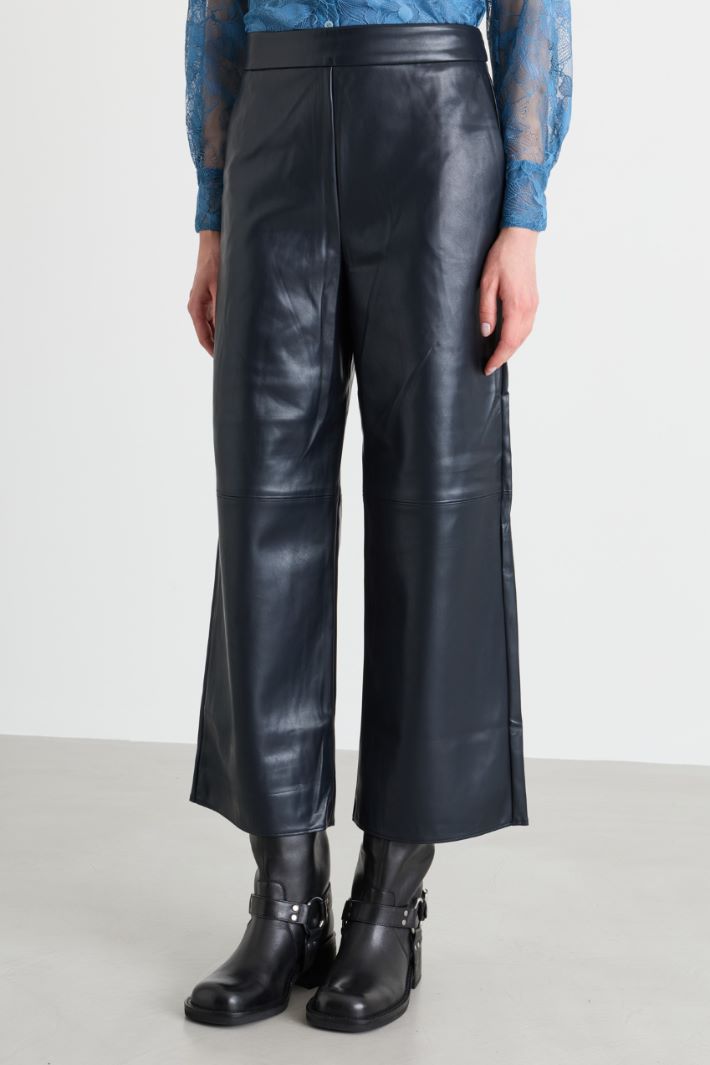 Pantalone in tessuto spalmato - NERO - Intrend - 2