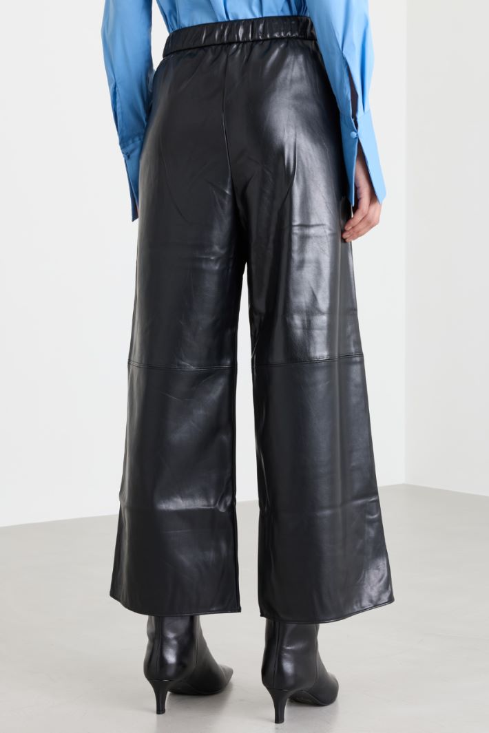 Pantalone in tessuto spalmato - NERO - Intrend - 4