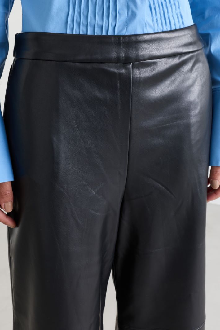 Pantalone in tessuto spalmato - NERO - Intrend - 3