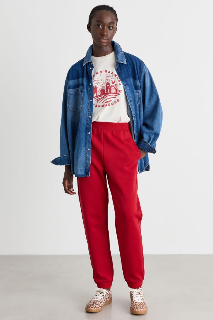 Jersey joggers - RED - Intrend