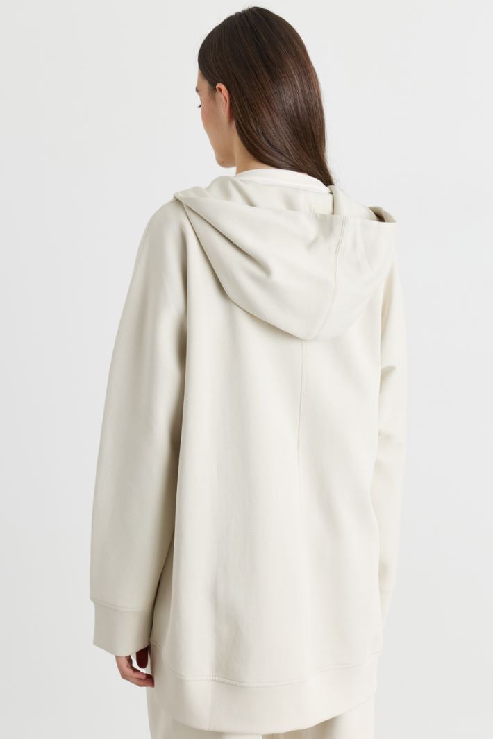 Felpa lunga con cappuccio - BIANCO - Intrend - 4