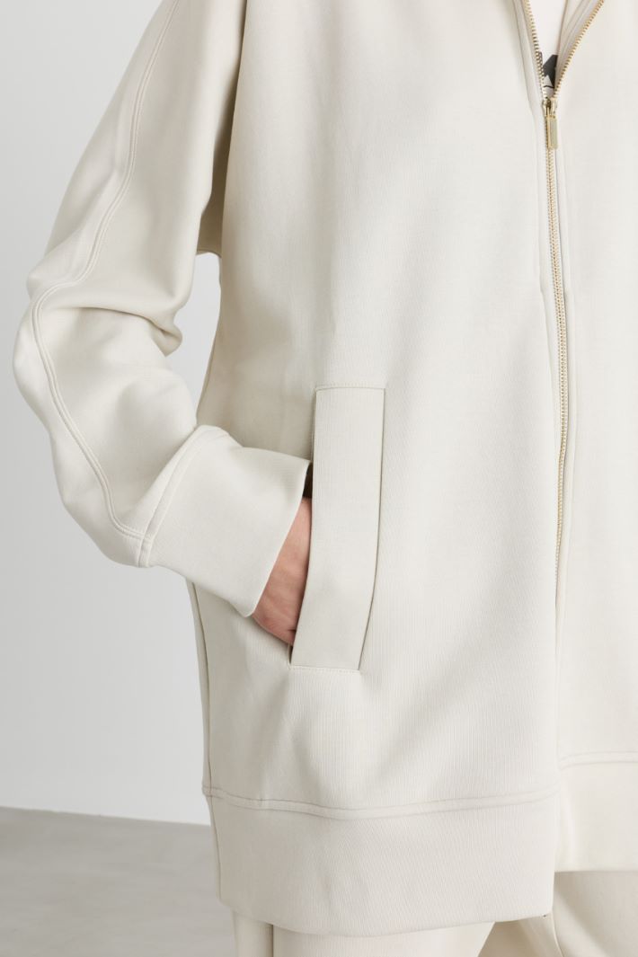 Felpa lunga con cappuccio - BIANCO - Intrend - 3