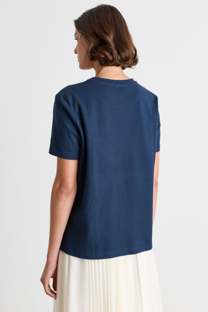T-shirt in jersey - BLU - Intrend - 4