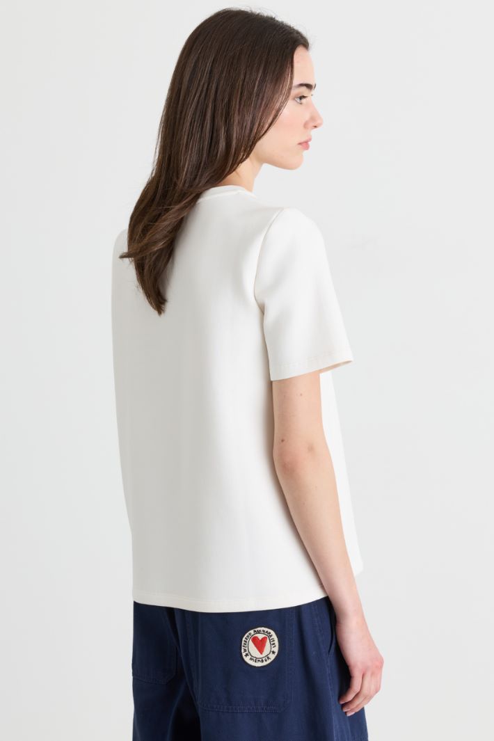 T-shirt in jersey compatto - BIANCO  - Intrend - 4