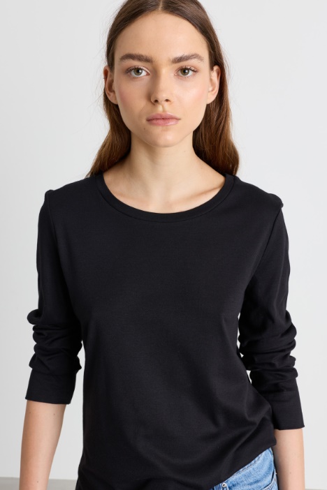 T-shirt a maniche lunghe in jersey