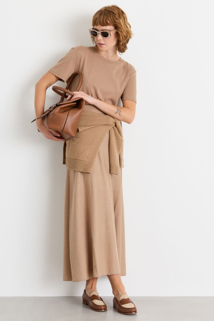 Jersey T-shirt - CAMEL - Intrend