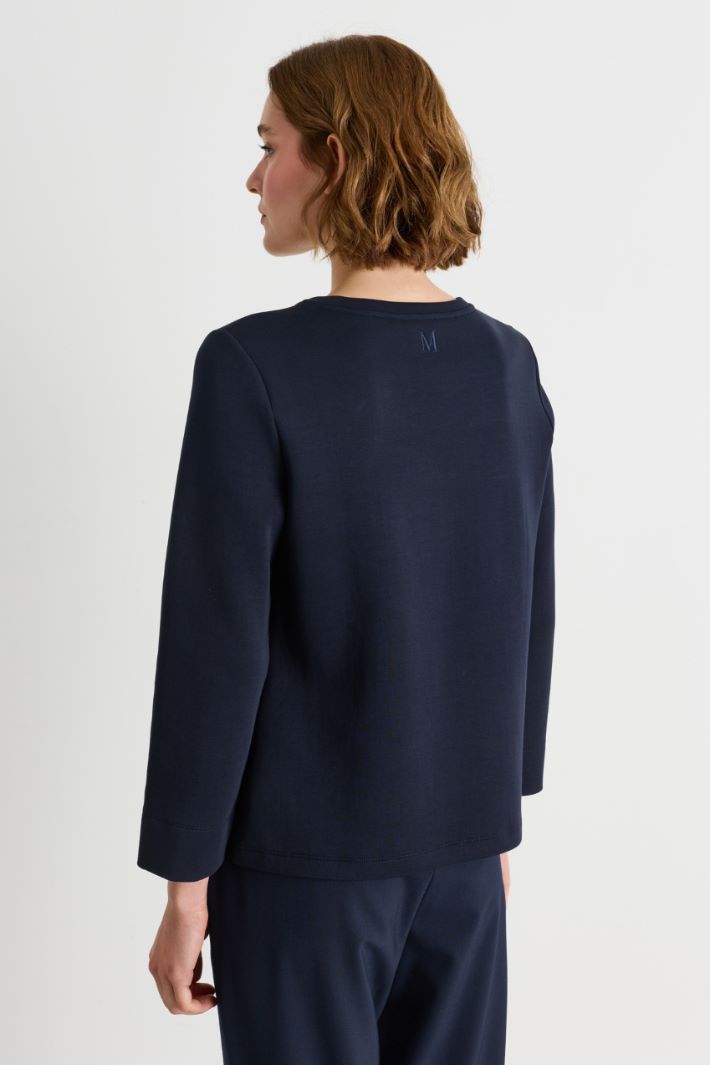 T-shirt in jersey compatto - BLU - Intrend - 4